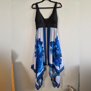 2/$20 Elegant Black and Blue Floral Dress